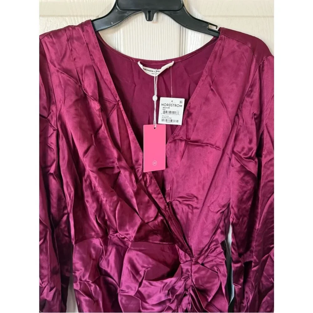 Amanda Uprichard Roma long sleeve silk dress • Medium